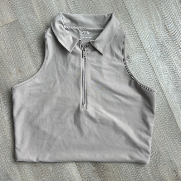 Abercrombie & Fitch Tops - Abercrombie & Fitch YPB Sculpt Lux Polo Tank Size XL Beige